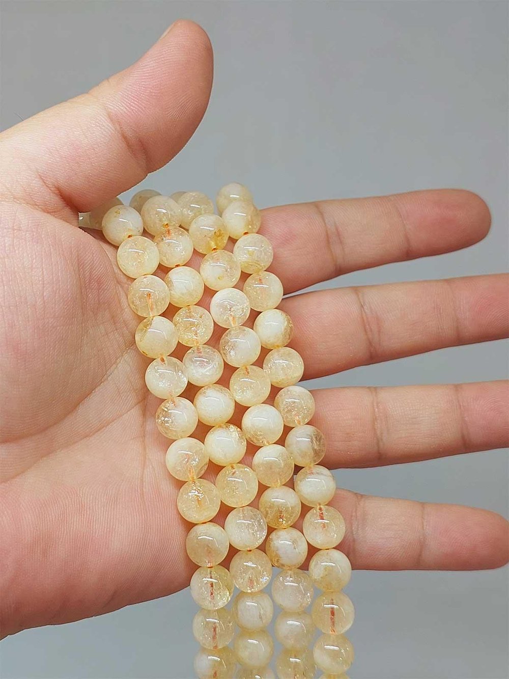 Sitrin Taşı YARIM Dizi Buzlu Renkler 8.5mm (51406) (18cm uzunluğundadır)
