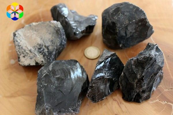 Siyah Obsidiyen (Obsidyen)Taşı Ham Parça