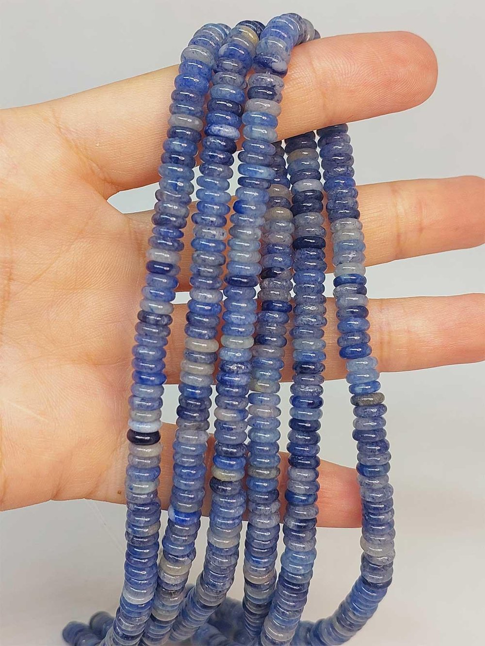 Sodalit Taşı Rondela Kesim 6x1.5mm YARIM Dizi (49402) (18cm uzunluğundadır)