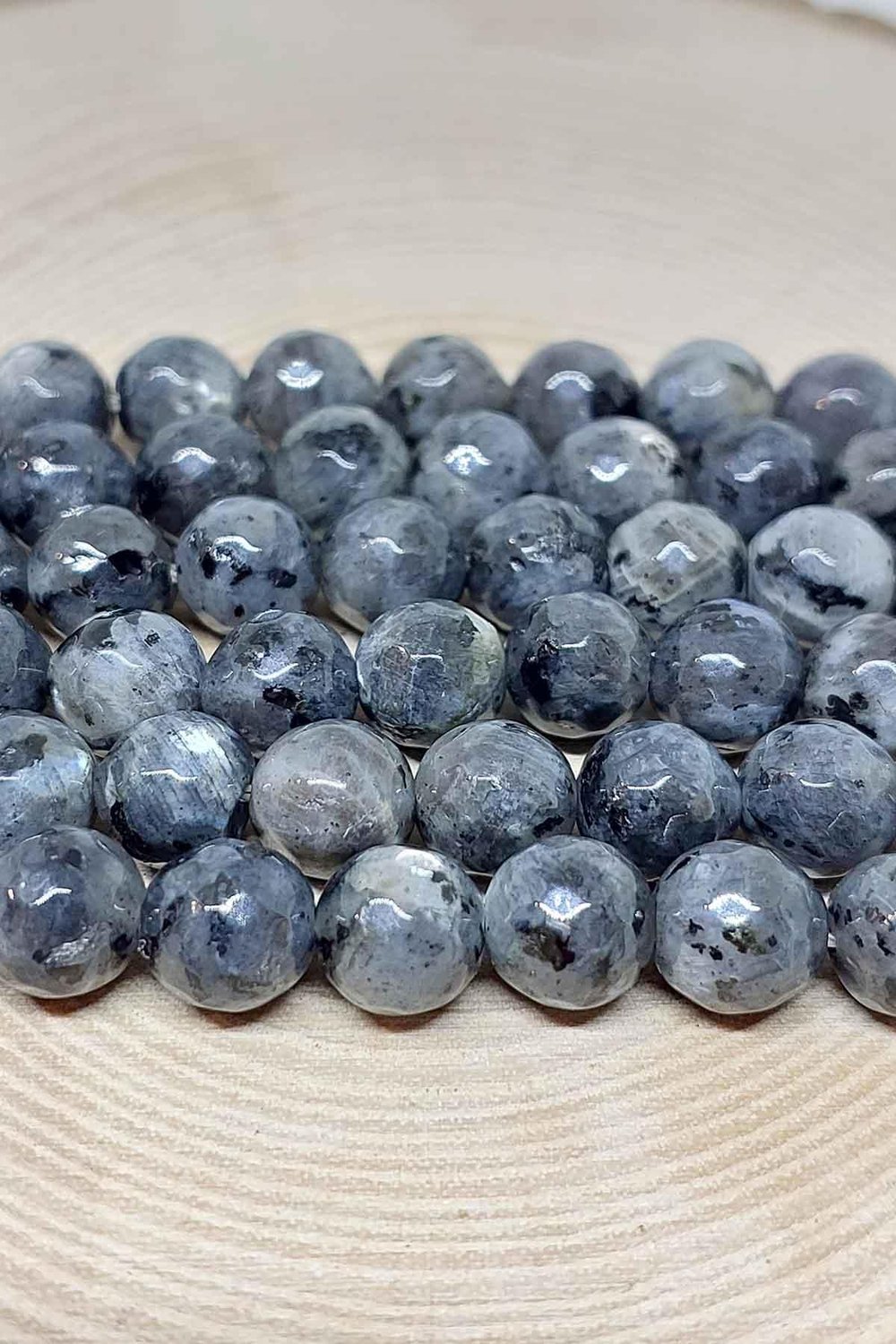 Spekrolit Taşı Faset Kesim YARIM Dizi 8mm (18cm uzunluğundadır)