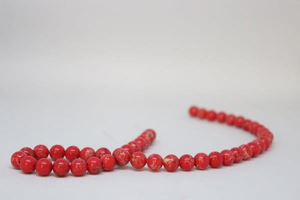 Varisit Taşı Nar Kırmızısı YARIM Dizi 8mm (18cm uzunluğundadır)