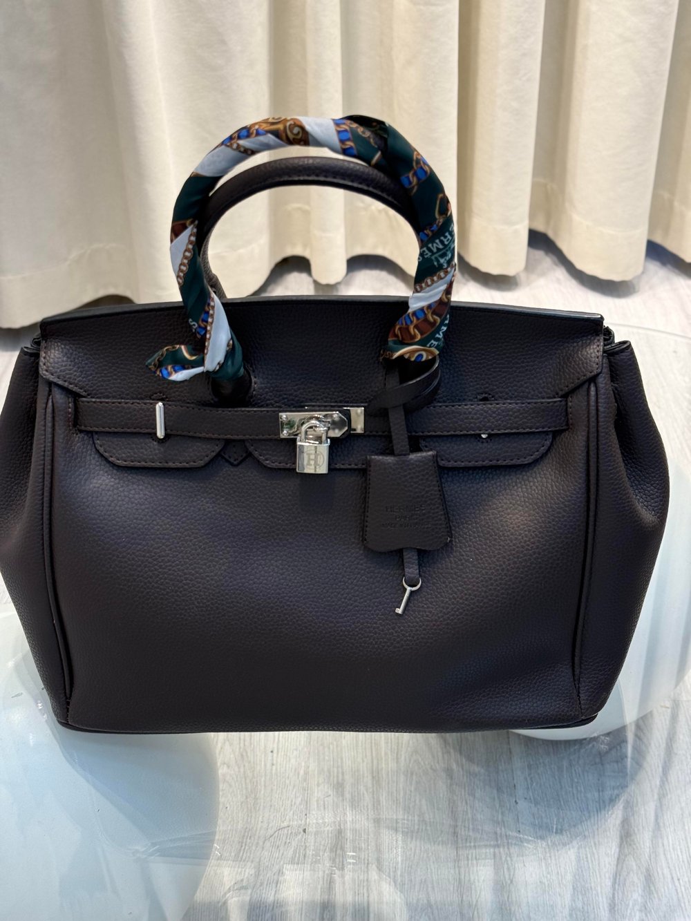 👜 Hermes Stil El Çantası – Acı Kahve / Siyah / Füme