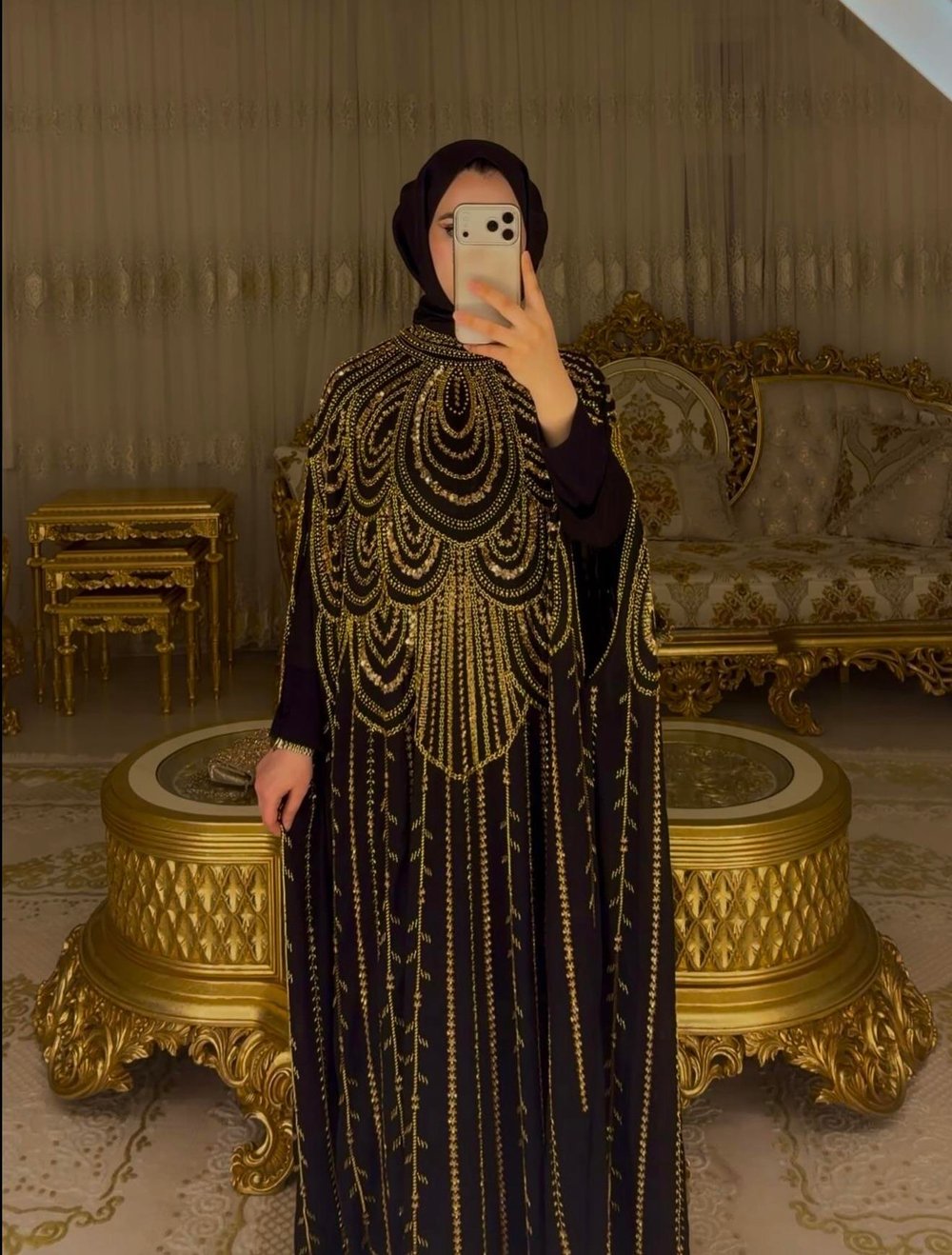 ✨ İthal Gold İşlemeli Özel Tasarım Abiye Elbise