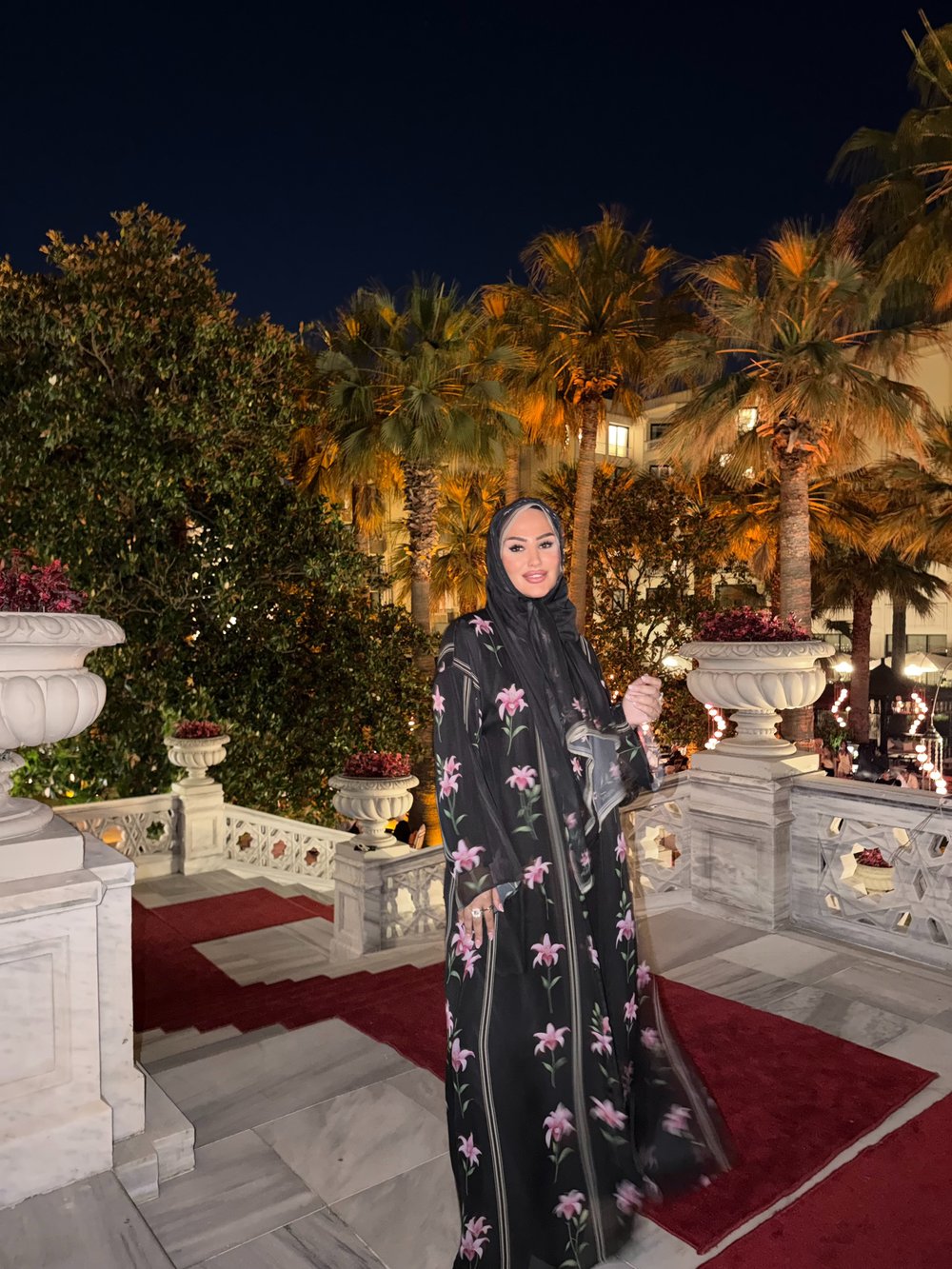 Garden Flora Black Abaya Şal Takım – Asaletin Zarif Kalesi