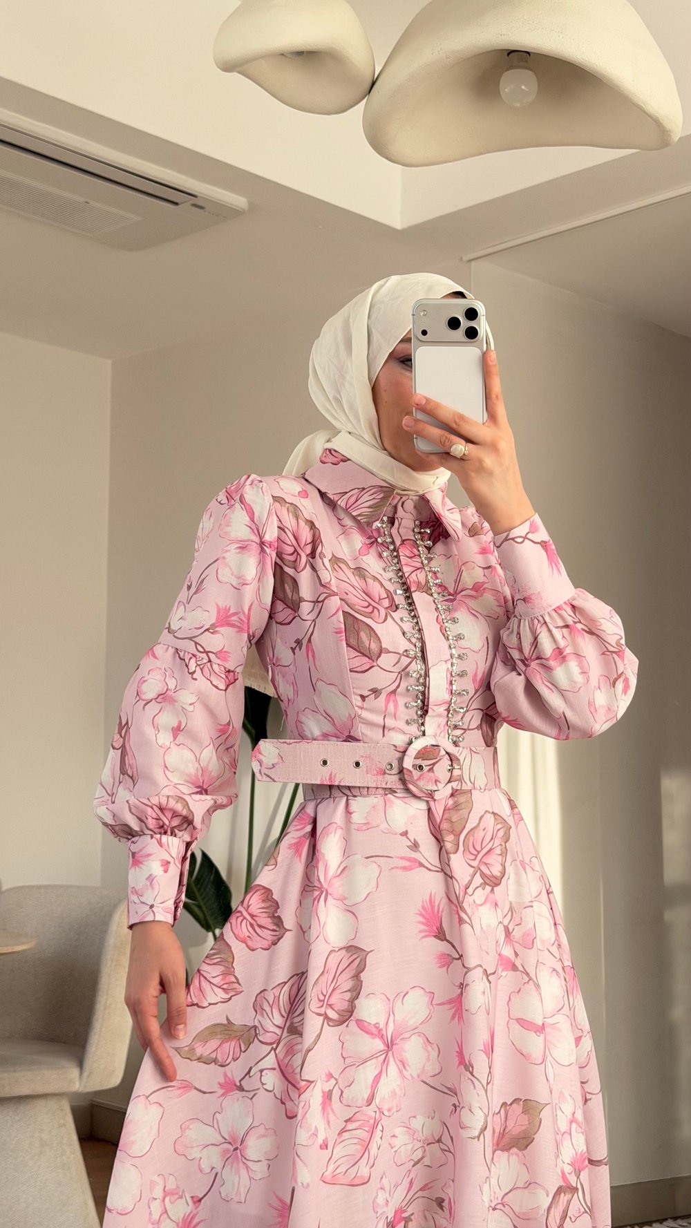 Pink Bella Couture Elbise ( İthal Keten Elbise )
