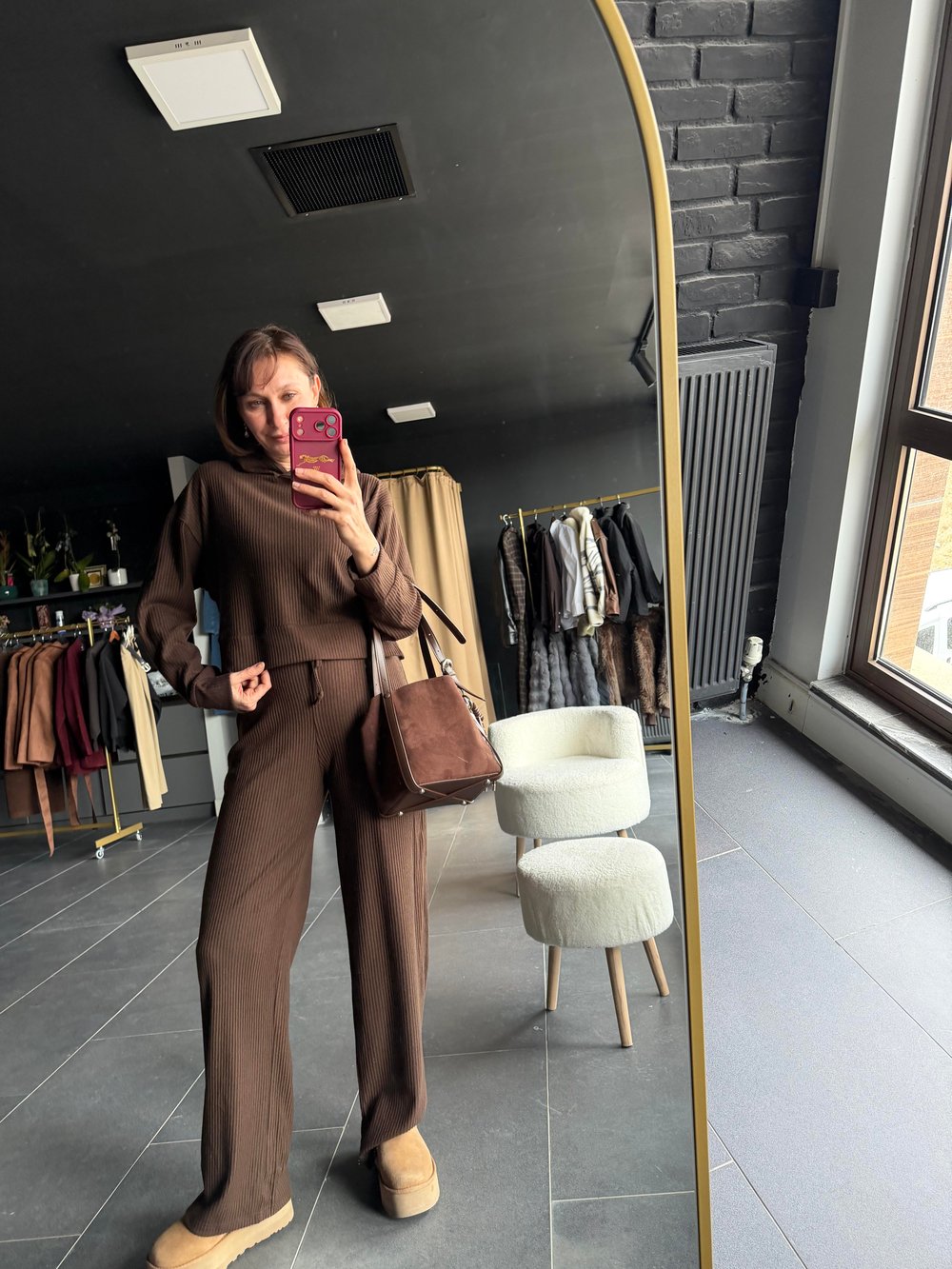 Aloha Acı Kahve Kapüşonlu Sweat Pantolon Takım