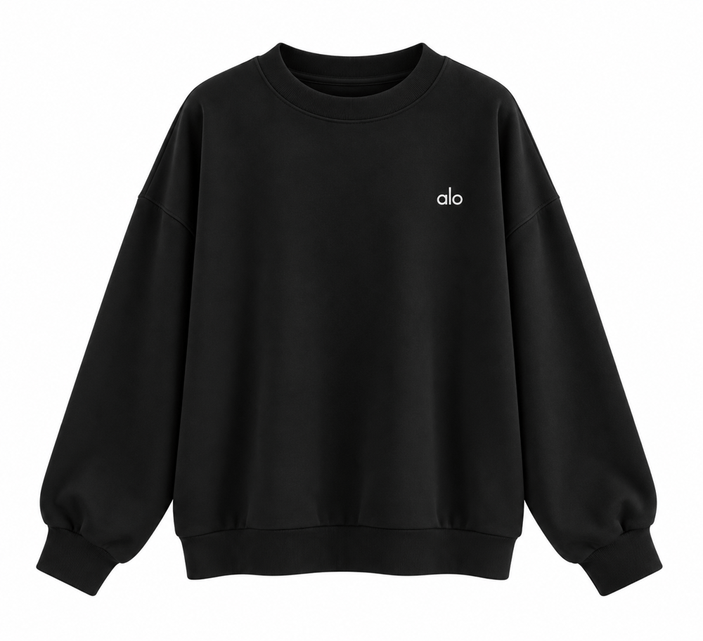 Aloha Siyah Reflektör Baskılı Sweat