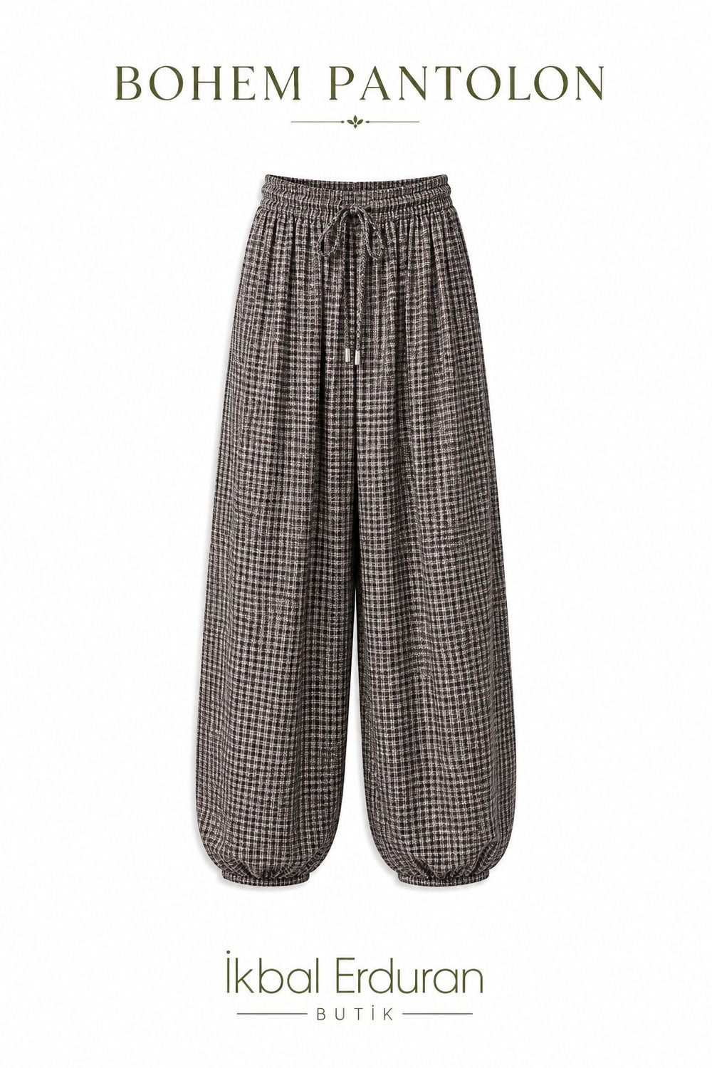 Bohem Ekose Şalvar Model Pantolon