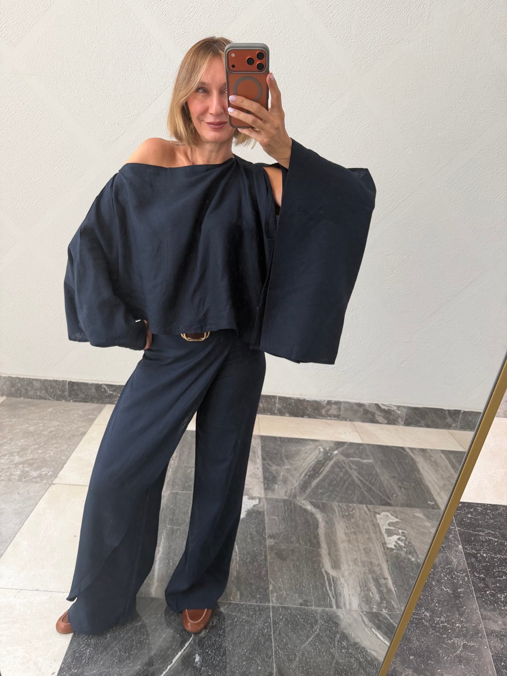 Bohemia Lacivert Bluz Pantolon Takım