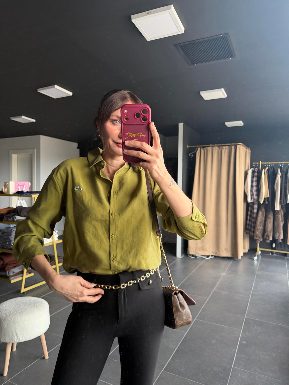Fıstık Yeşili Modal Gömlek