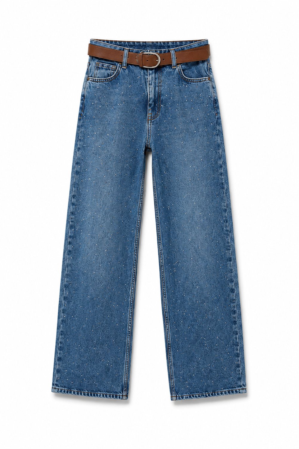 Kemerli Premium Taşlı Jean