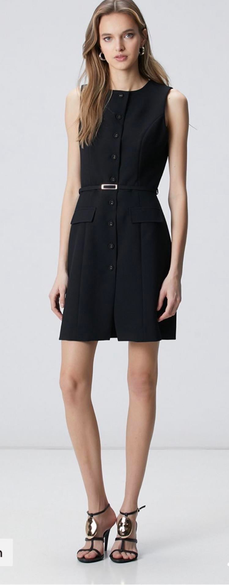 Kemerli Siyah Work Elbise