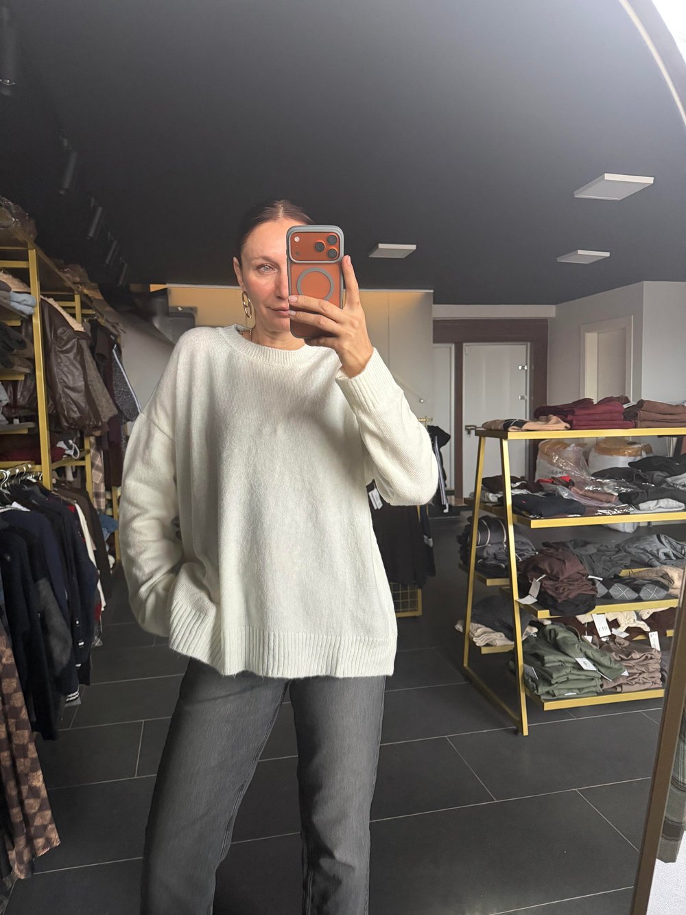 Kırık Beyaz Basic Salaş Kazak