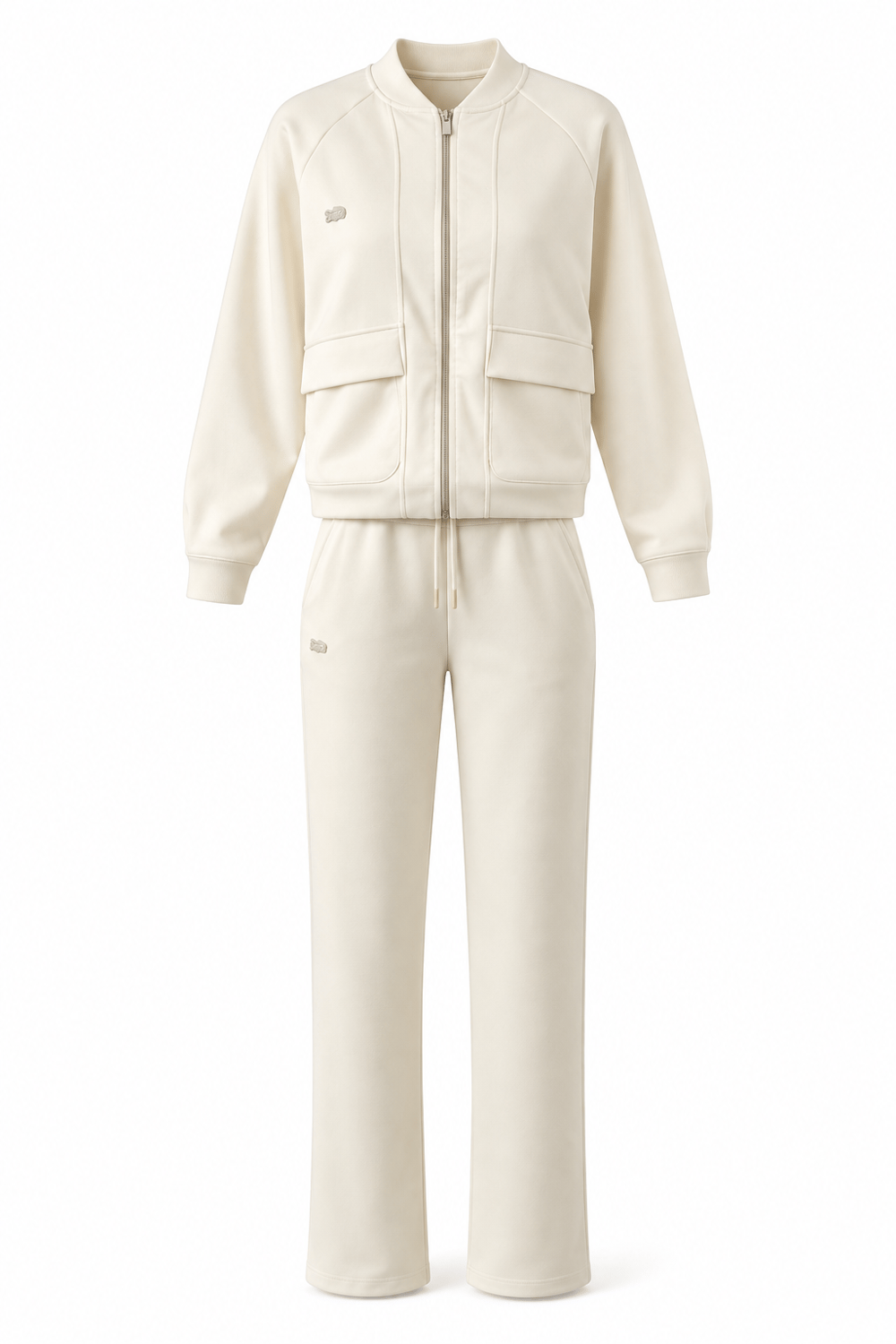 Logolo Fermuarlı Sweat Pantolon Takım