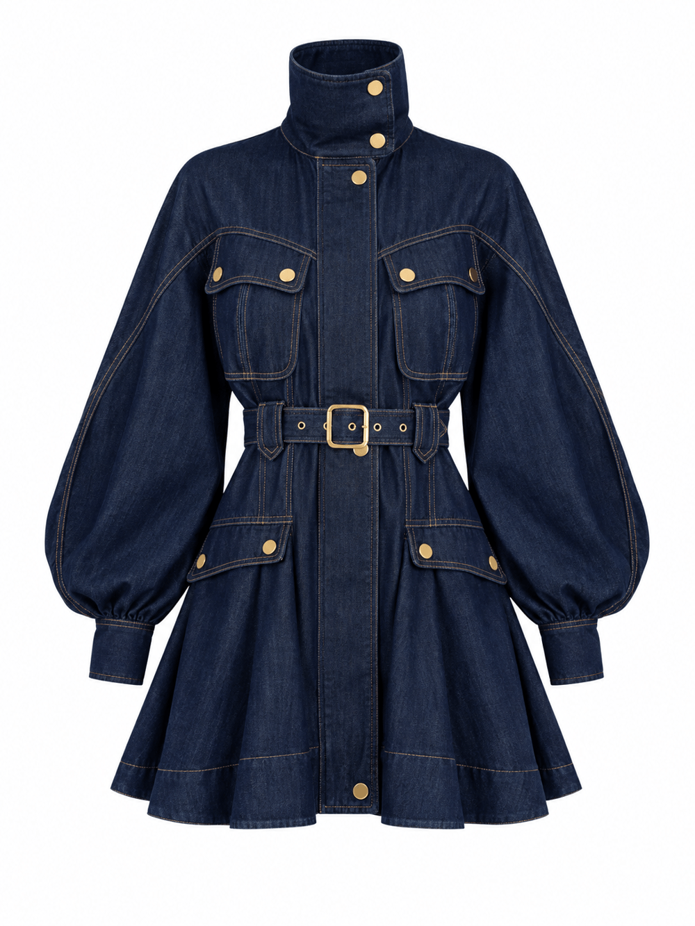 Marka Model Denim Premium Dik Yaka Elbise