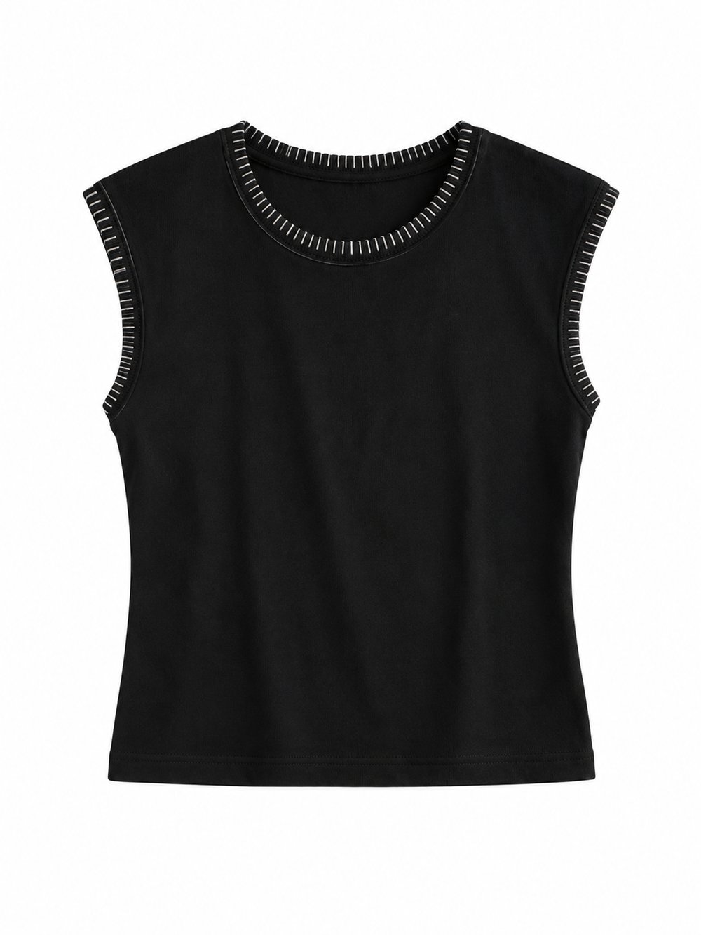 Massi Kroşeta Dikişli Siyah Tshirt