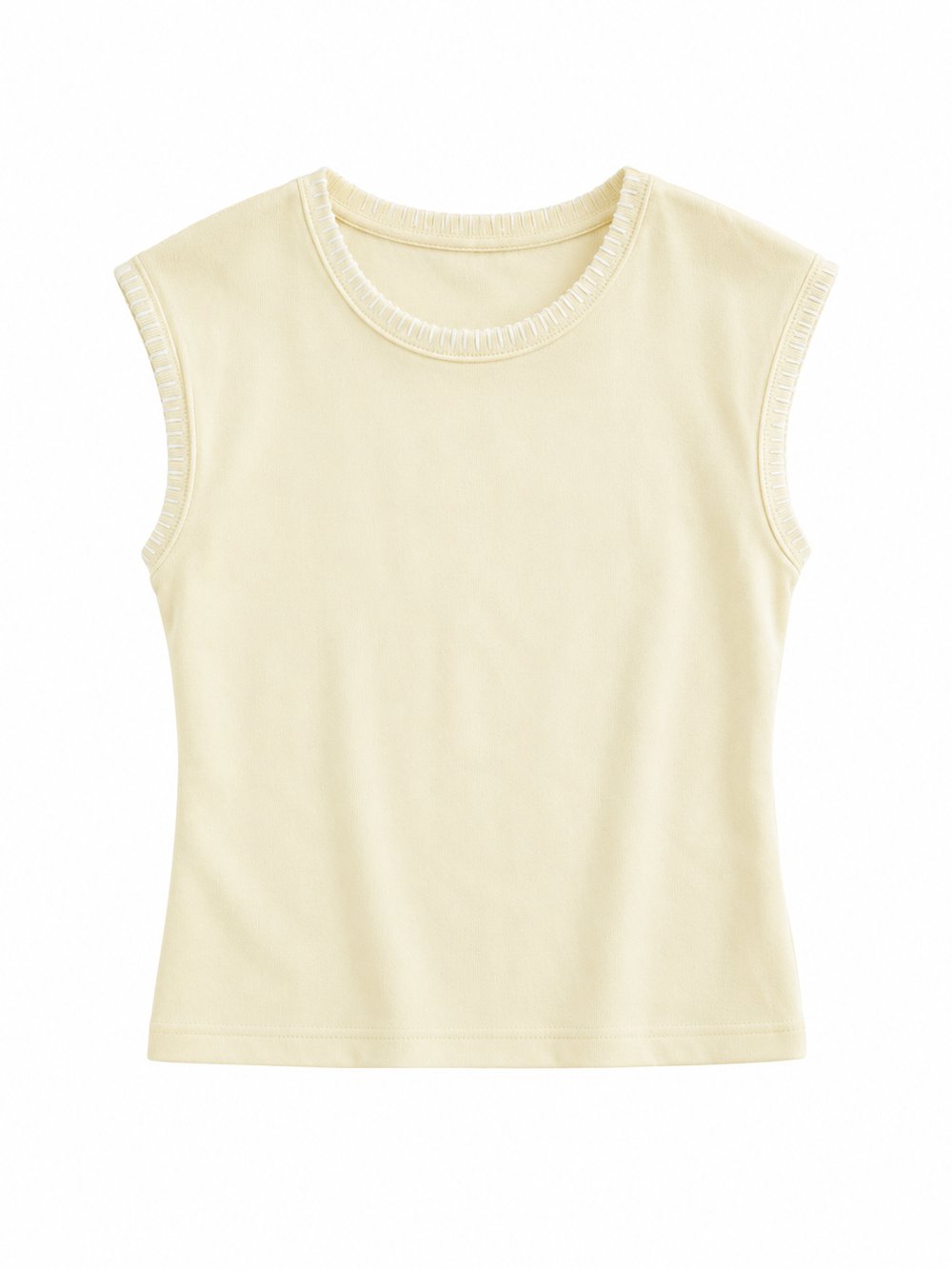 Massi Kroşeta Dikişli Tereyağ Tshirt