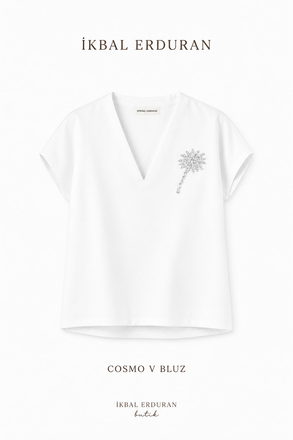 Monet Boncuk Beyaz Detaylı Tshirt