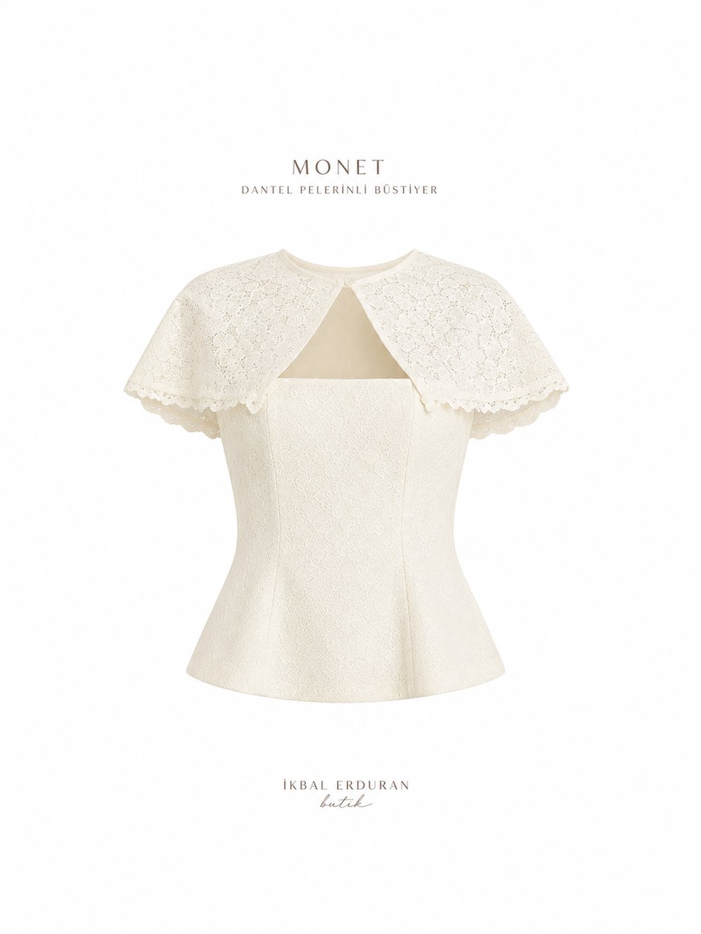 Monet Dantel Pelerinli Büstiyer
