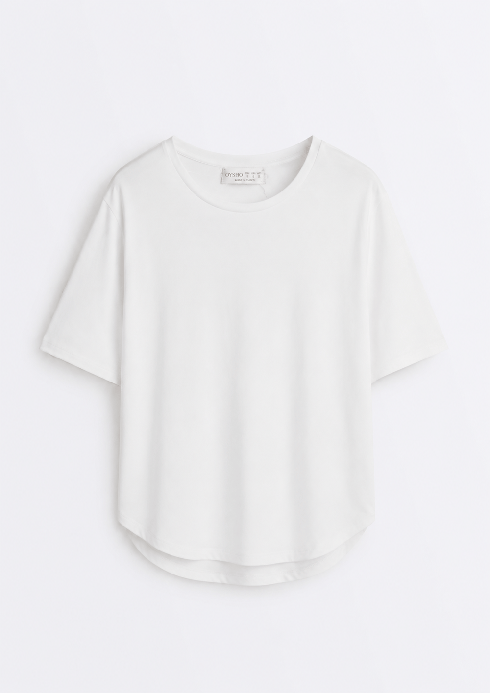 Oyş  Etek Ucu Dalgalı Beyaz Tshirt