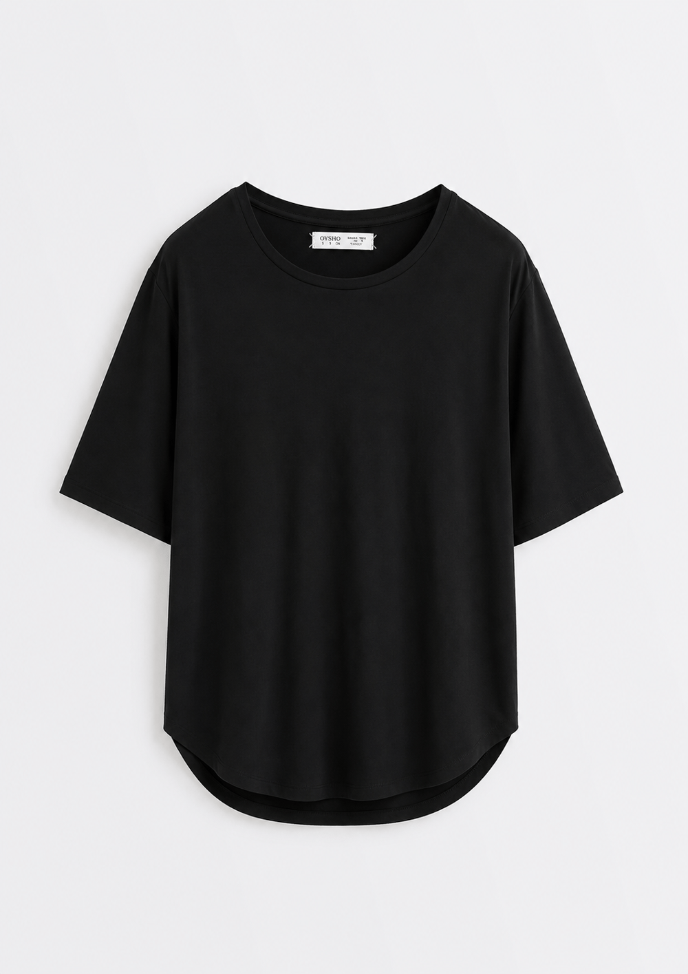 Oyş  Etek Ucu Dalgalı Siyah Tshirt
