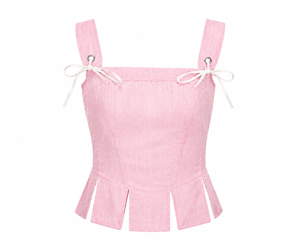 Pembe Askılı Korse Bluz