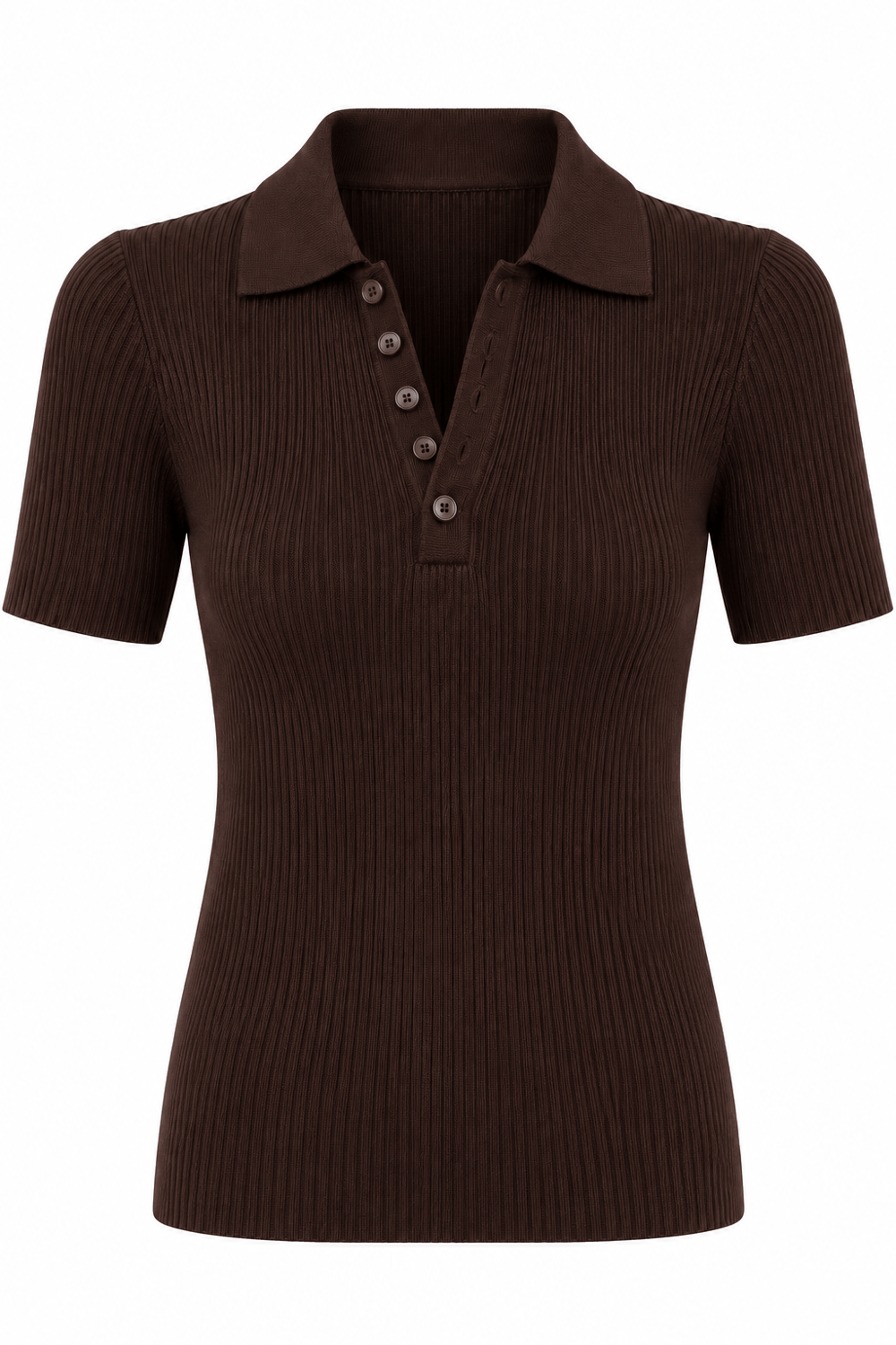 Polo Yaka Massi Yumoş Kahve Triko Tshirt