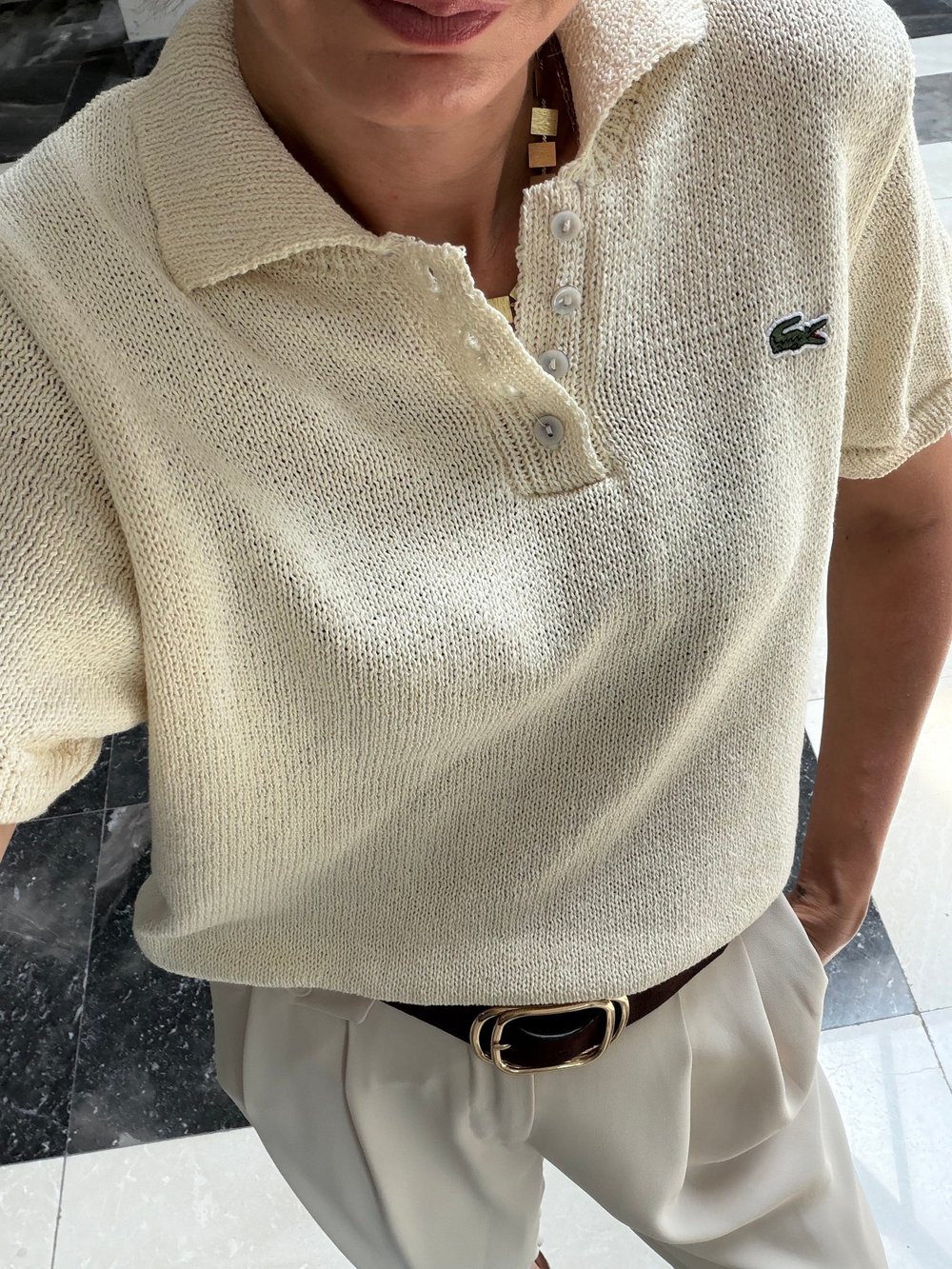 Polo Yaka Örgü Triko Tshirt