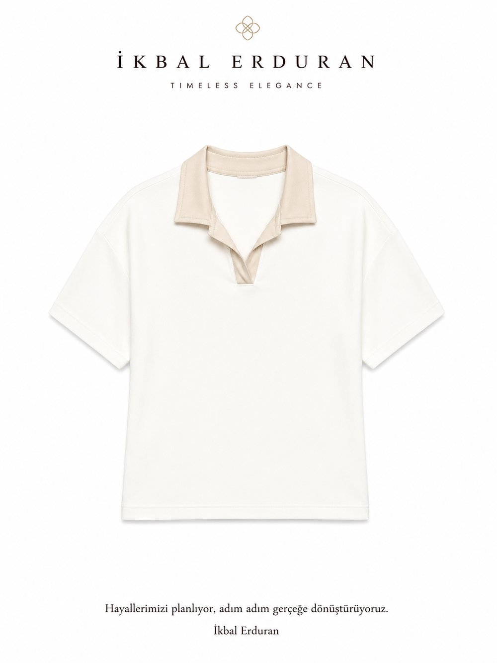Polo Yaka Vkk Kırık Beyaz Tshirt