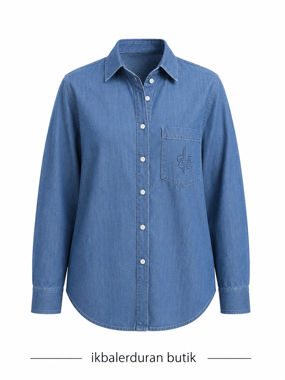 Work Denim Görünümlü Açık Gömlek