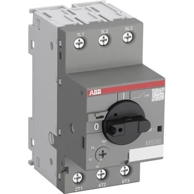 ABB 1SAM250000R1010 - Motor Koruma Şalteri, 6,3 - 10 A.     4  Kw. 50 Ka. Mandallı Ms116