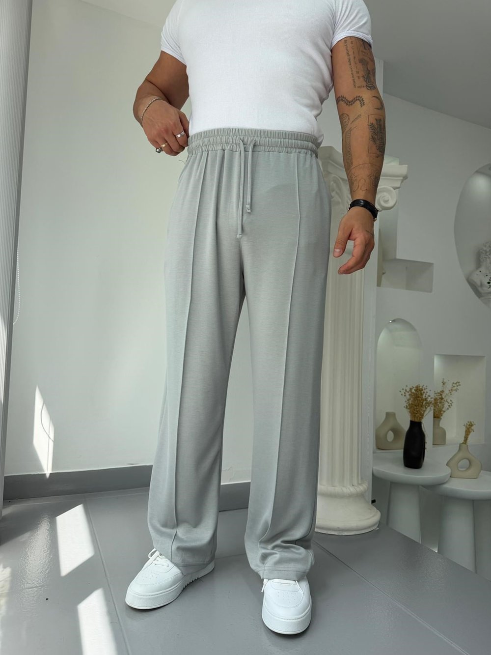 Gri RL Oysho Kumaş Baggy Pantolon