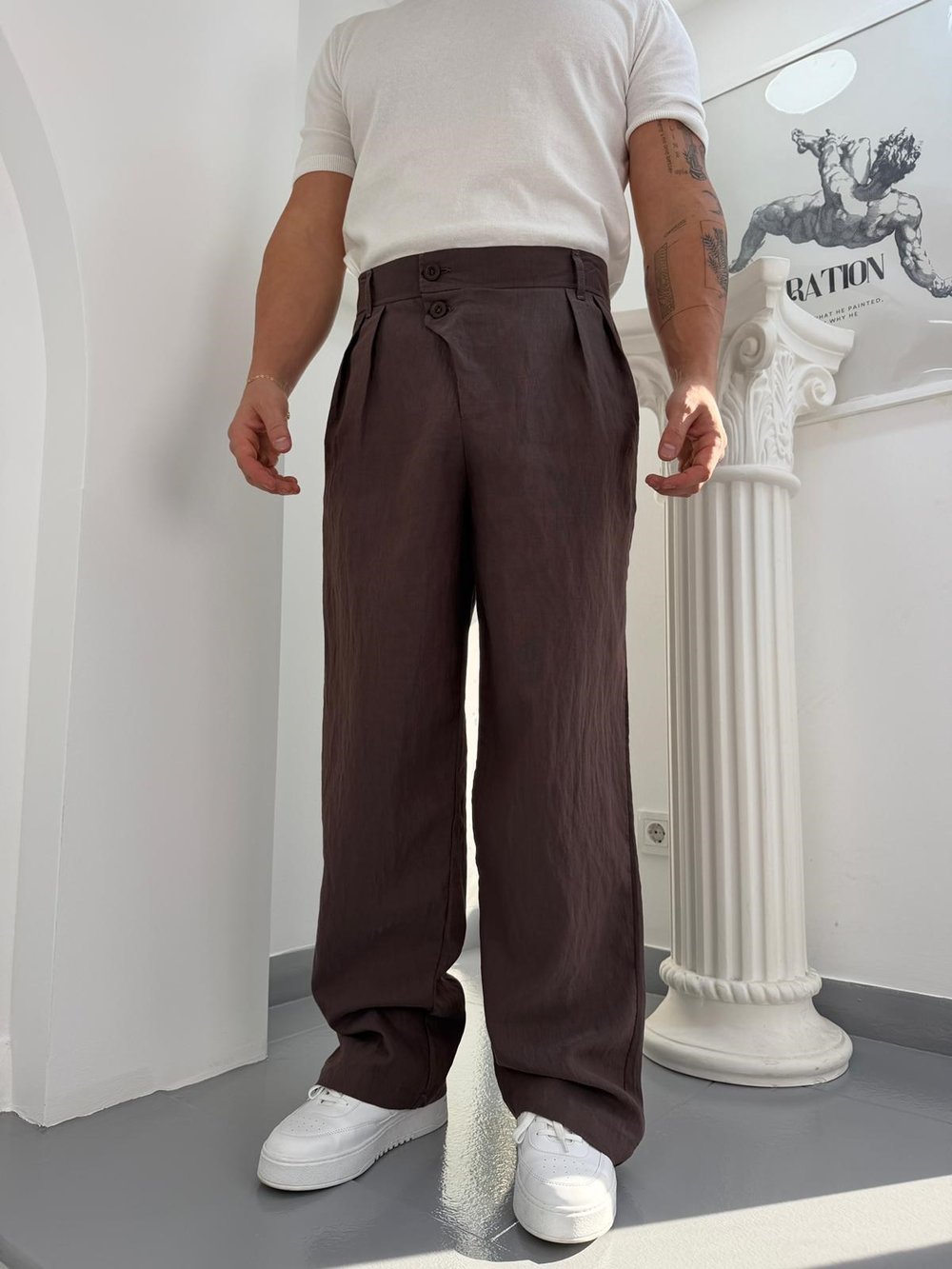 Kahve GG Lyocel Baggy Pantolon