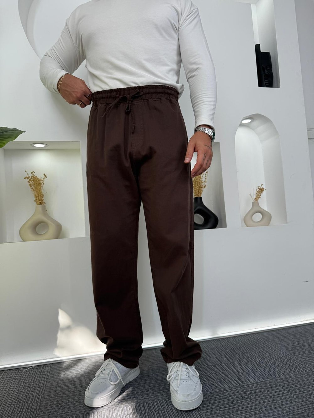 Kahve Mr Baggy Gabardin Pantolon