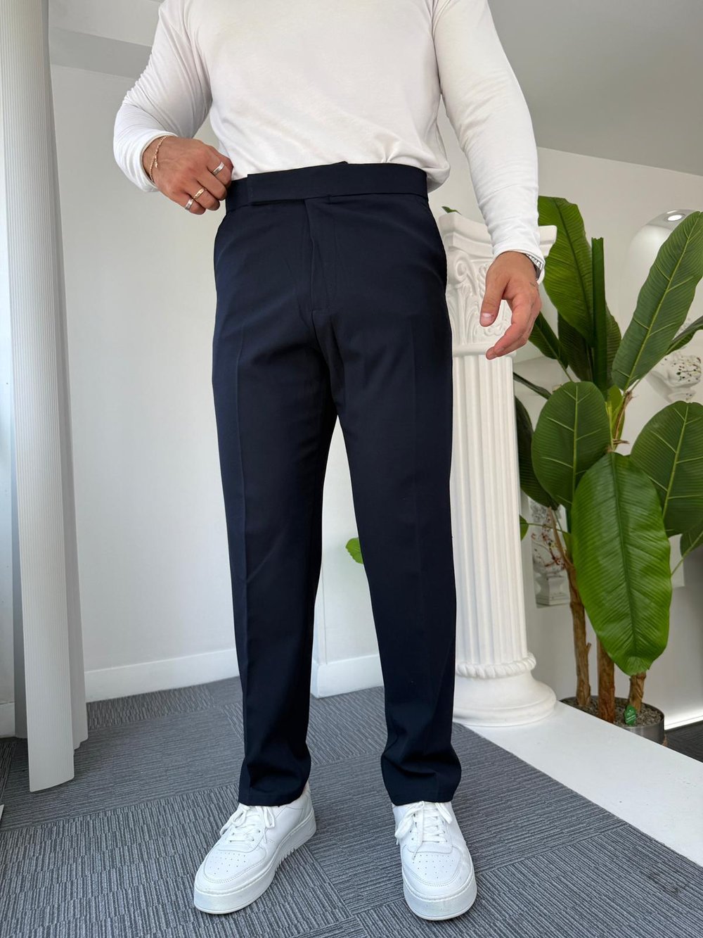 Lacivert İtalyan Kesim Kumaş Pantolon