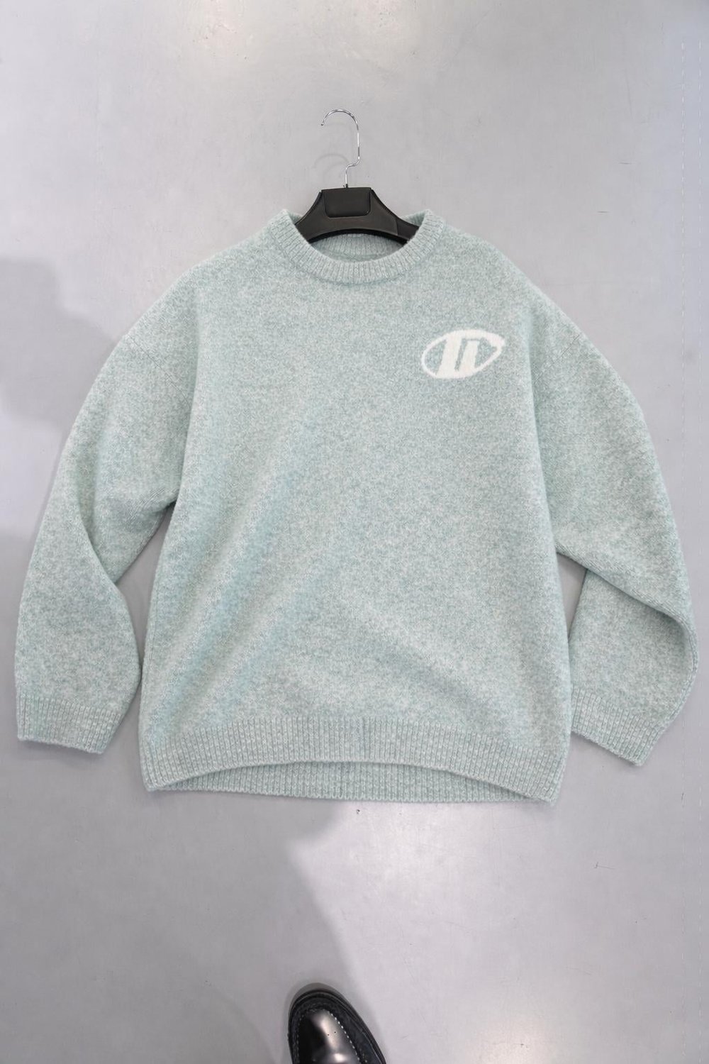 Mint GG Baskılı Oversize Yün Kazak