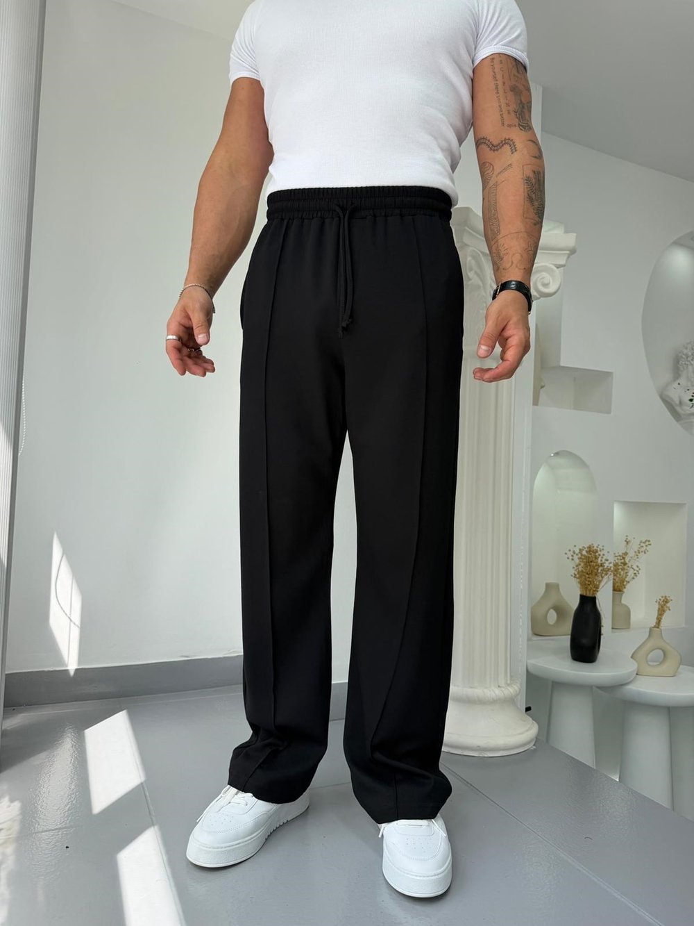 Siyah RL Oysho Kumaş Baggy Pantolon