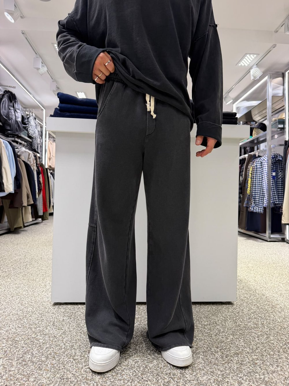Siyah RL Yıkamalı Orbit Baggy Eşofman