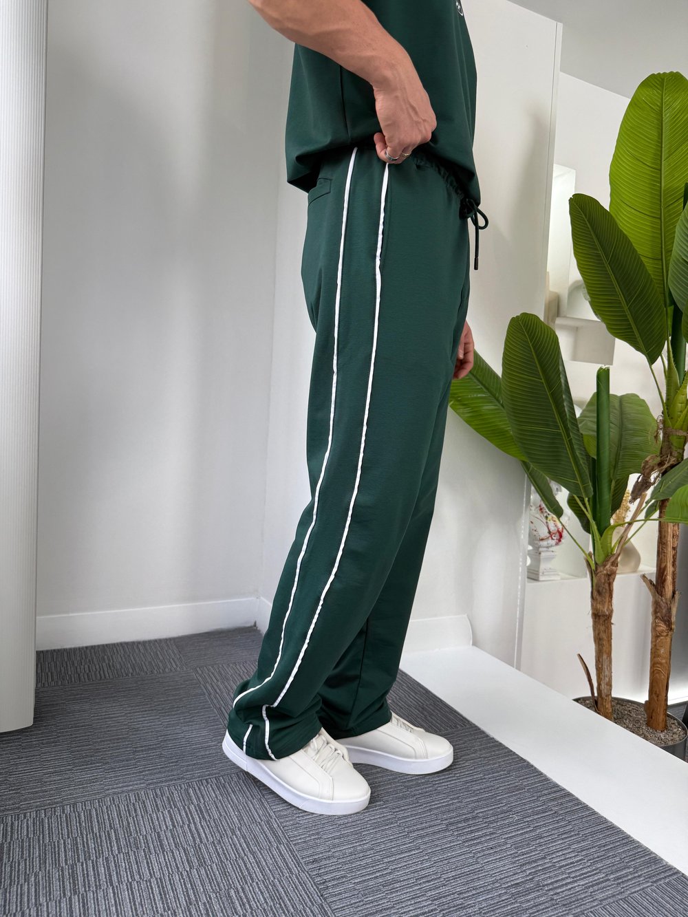 Yeşil 2 İplik RL Baggy Şeritli Eşofman