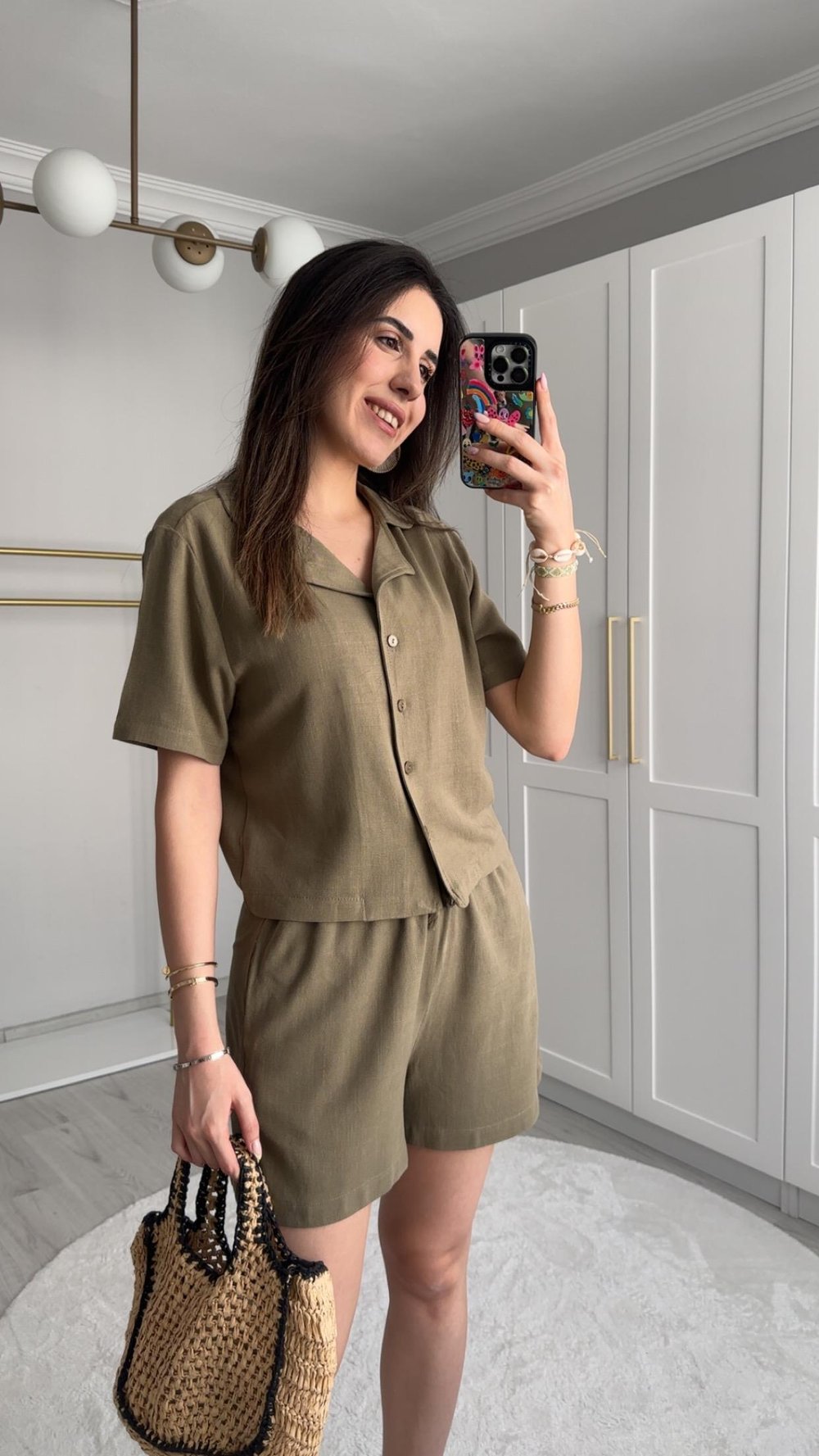 KETEN ŞORTLU HAKİ TAKIM