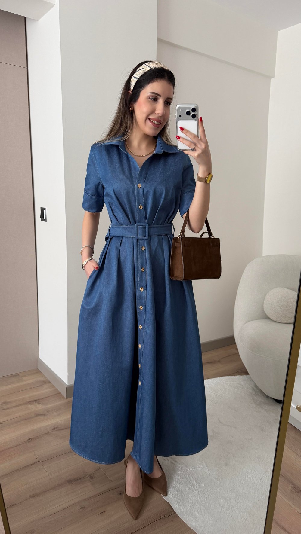 PRENSES MODEL PREMİUM DENİM ELBİSE