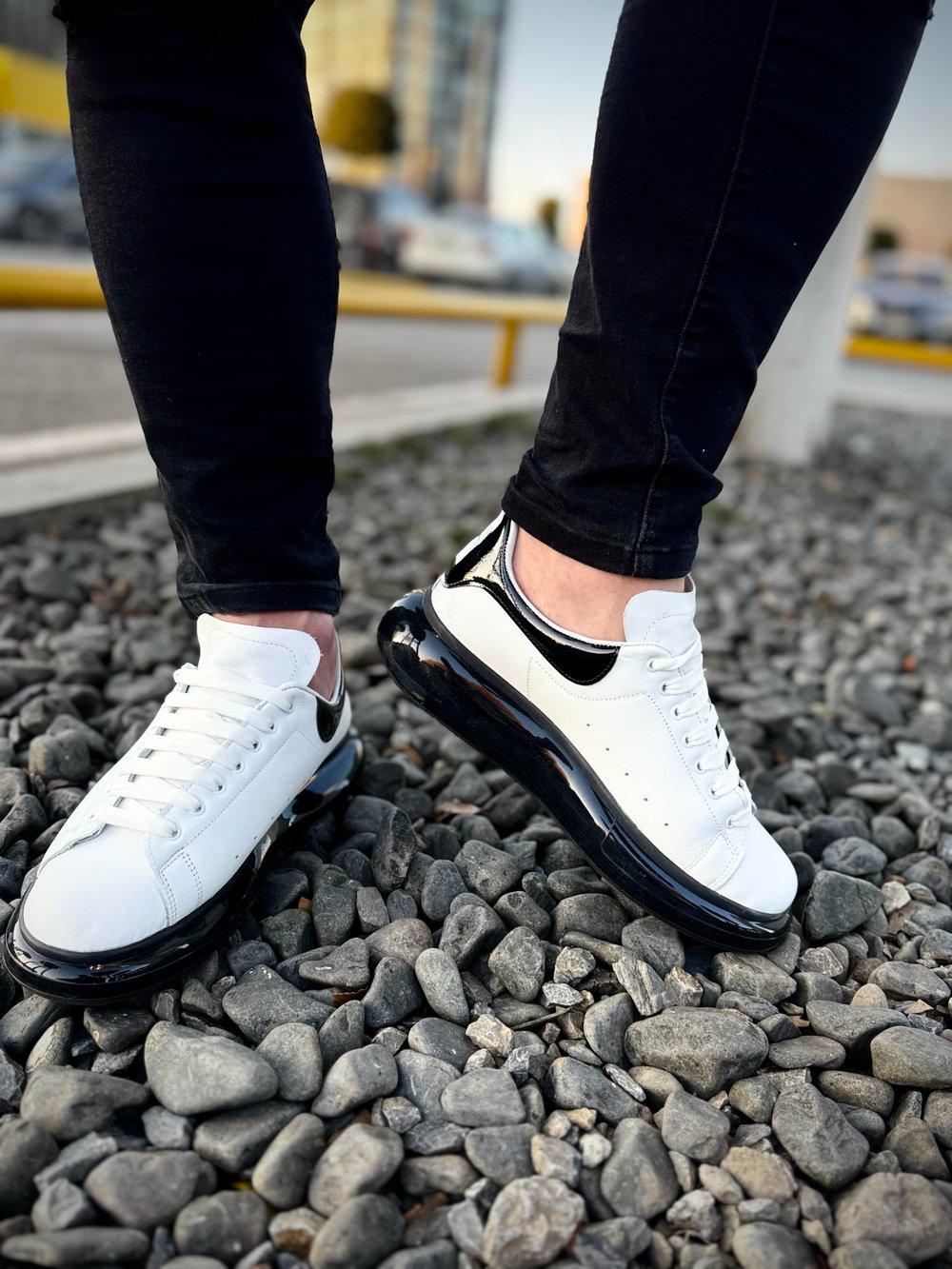 Beyaz Casual Deri Spor