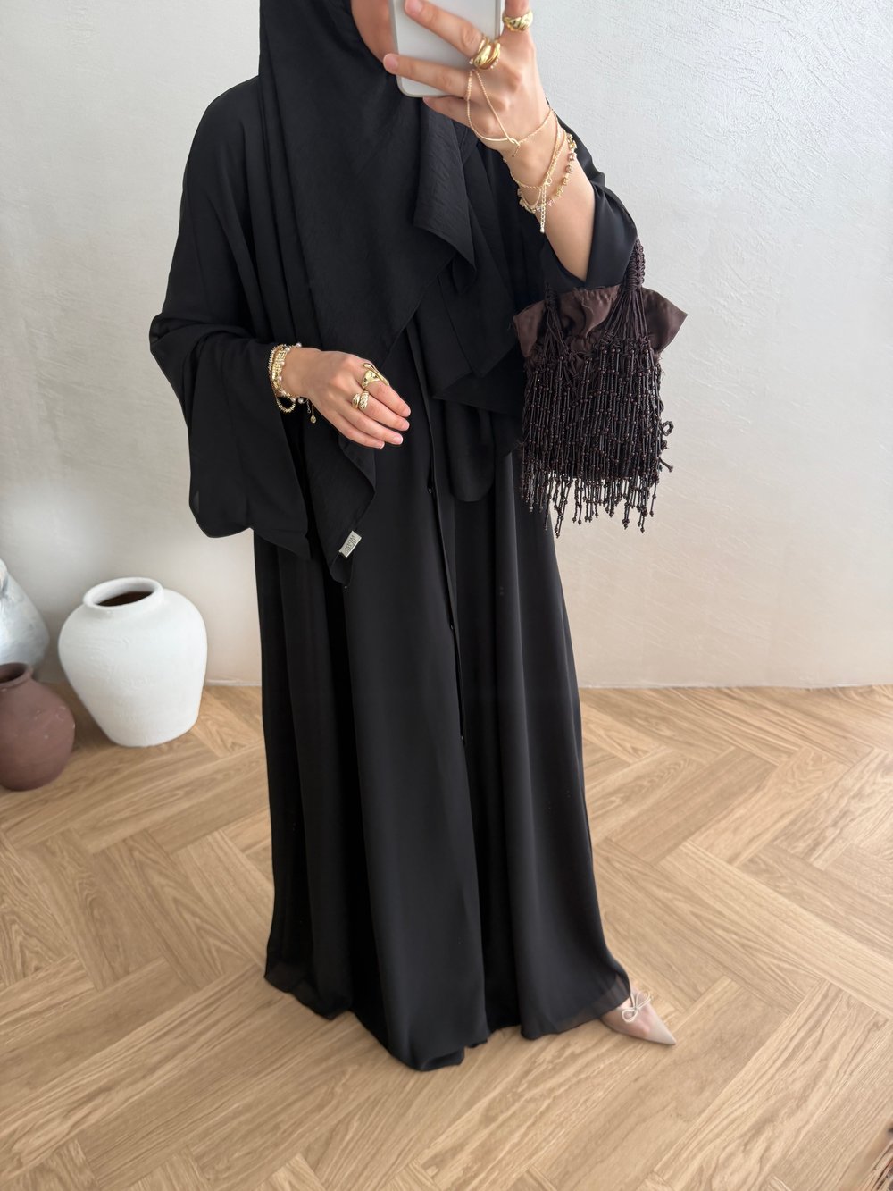 Alia Şifon Abaya - Siyah