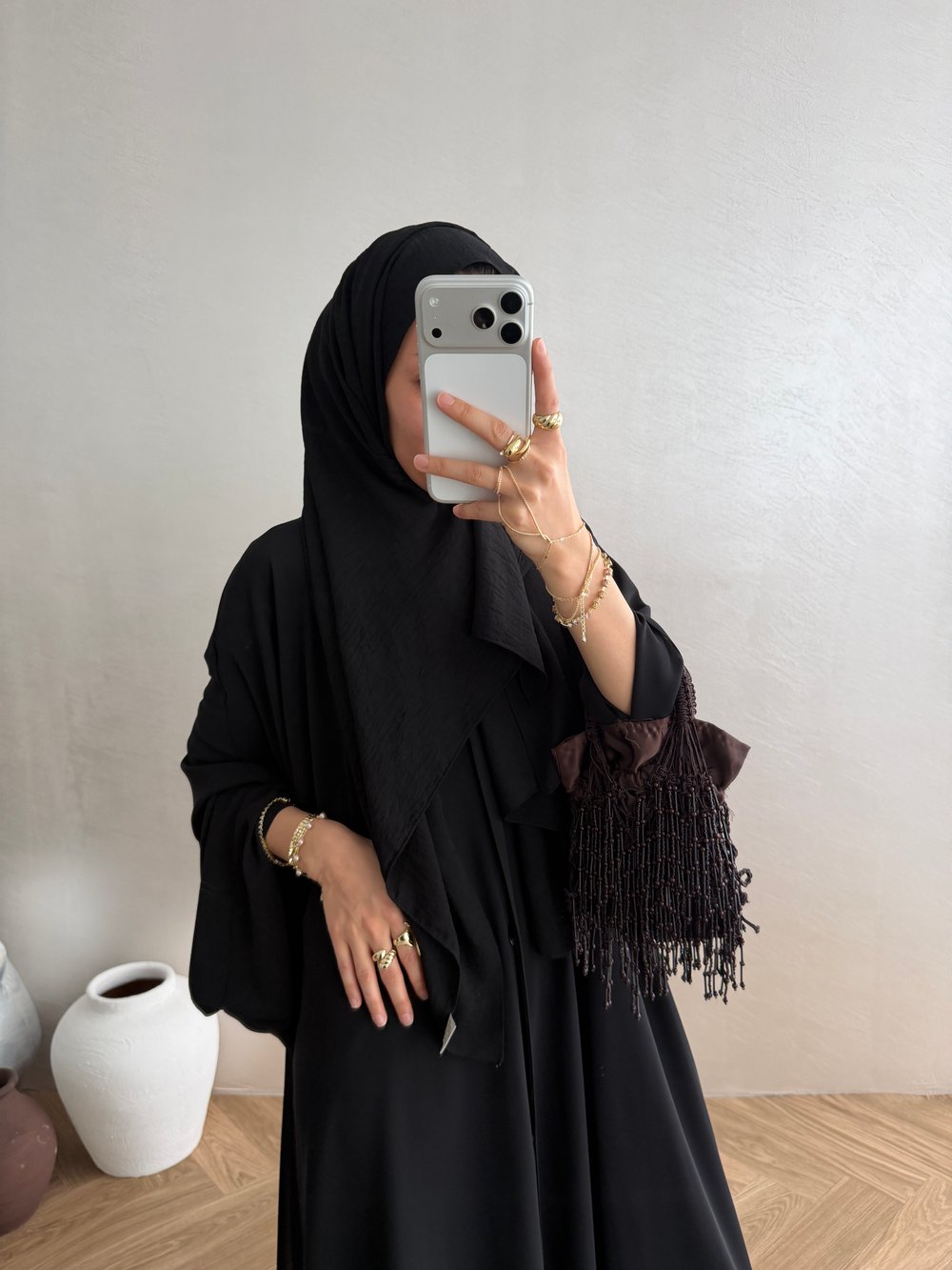 Alia Şifon Abaya - Siyah