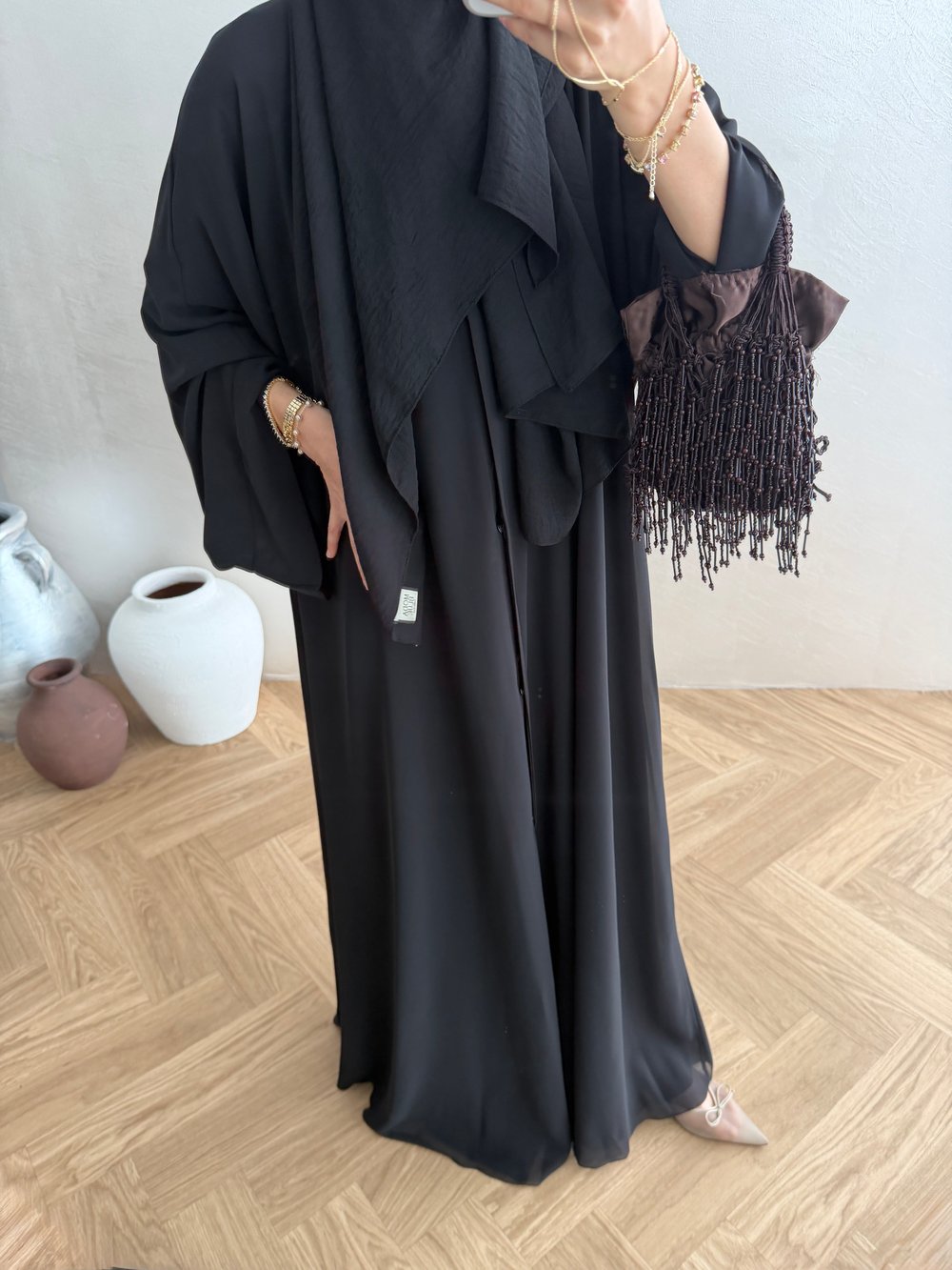 Alia Şifon Abaya - Siyah