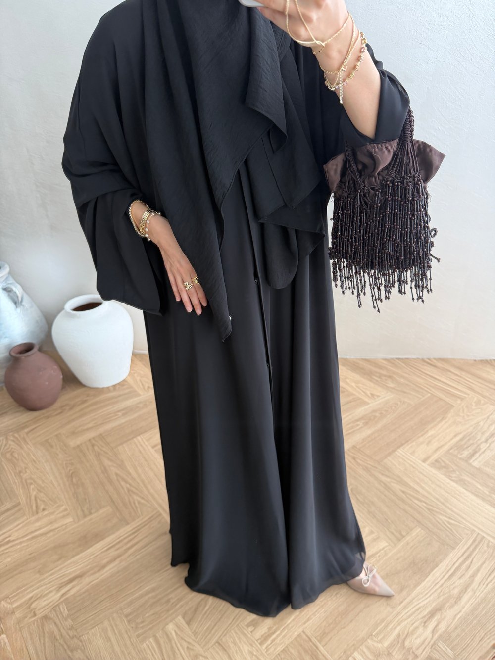 Alia Şifon Abaya - Siyah