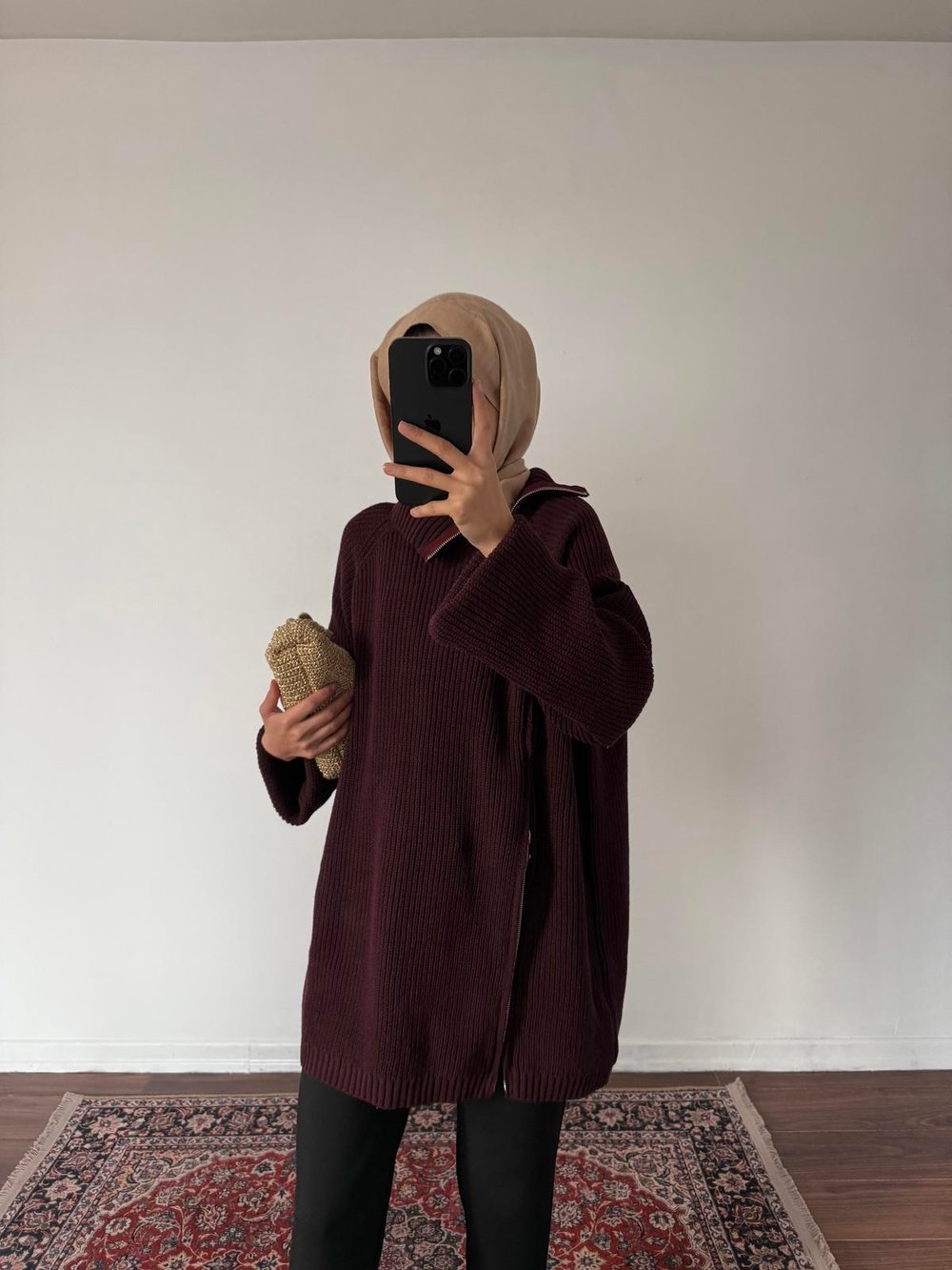 Çelik Örme Kazak - Bordo