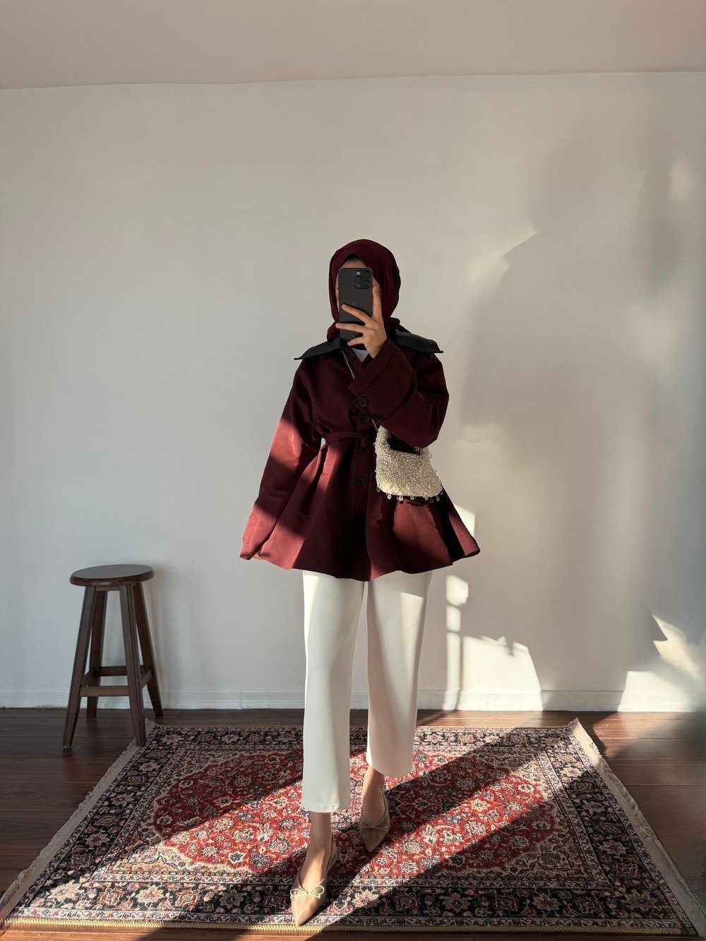 Gabardin Trençkot - Bordo