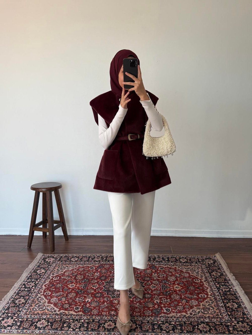 Goldfox Kemerli Yelek - Bordo