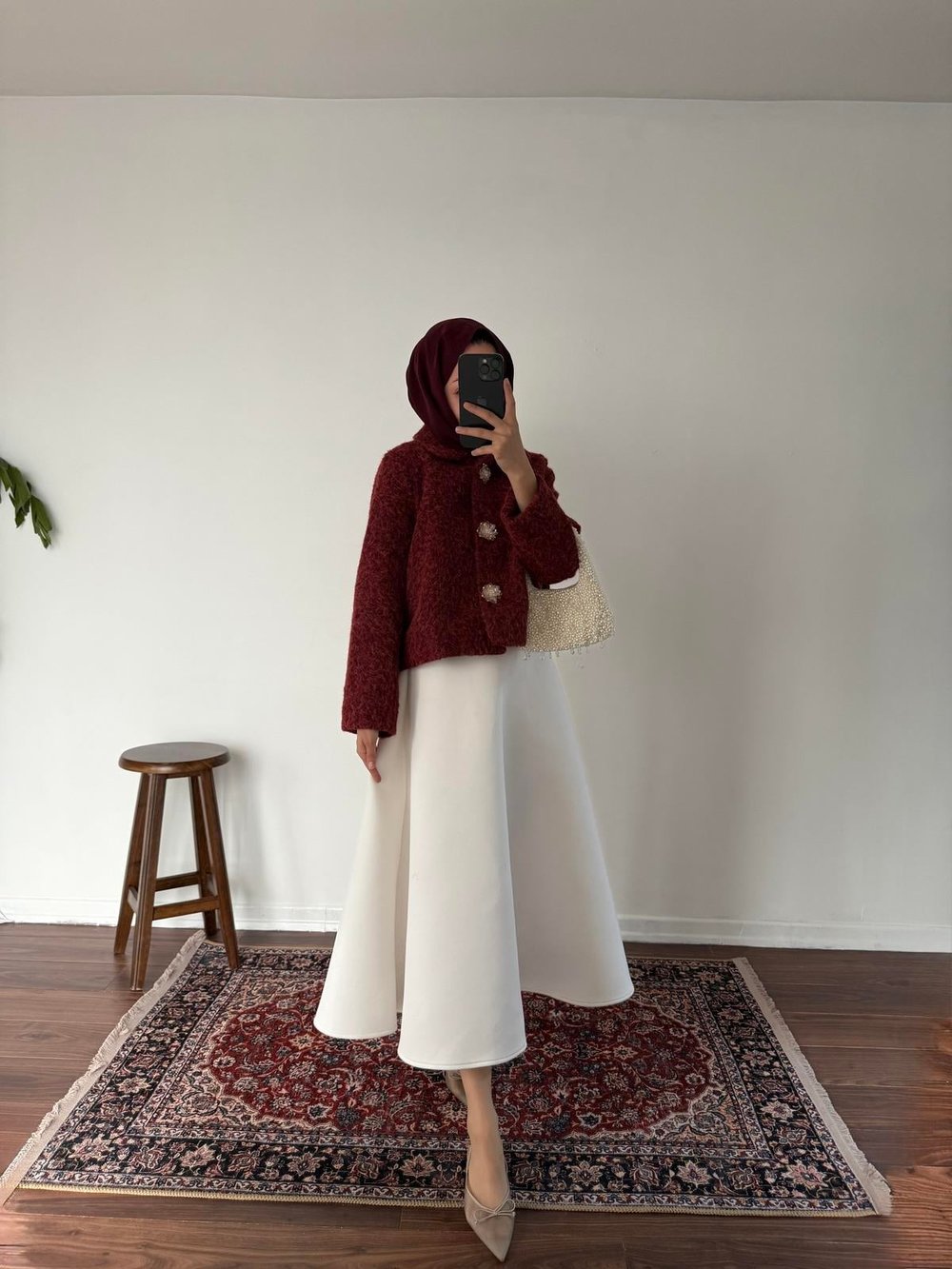 Keçe Kaşe Kaban - Bordo